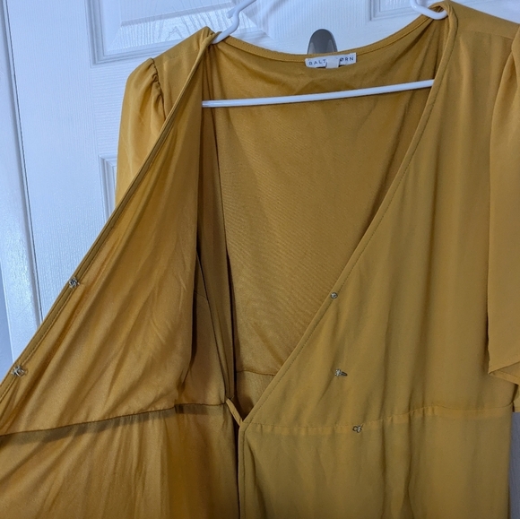 Baltic Born Ivy Maxi Length Mustard Yellow Flowy Wrap Dress Size XXXL / 3XL - Picture 8 of 12